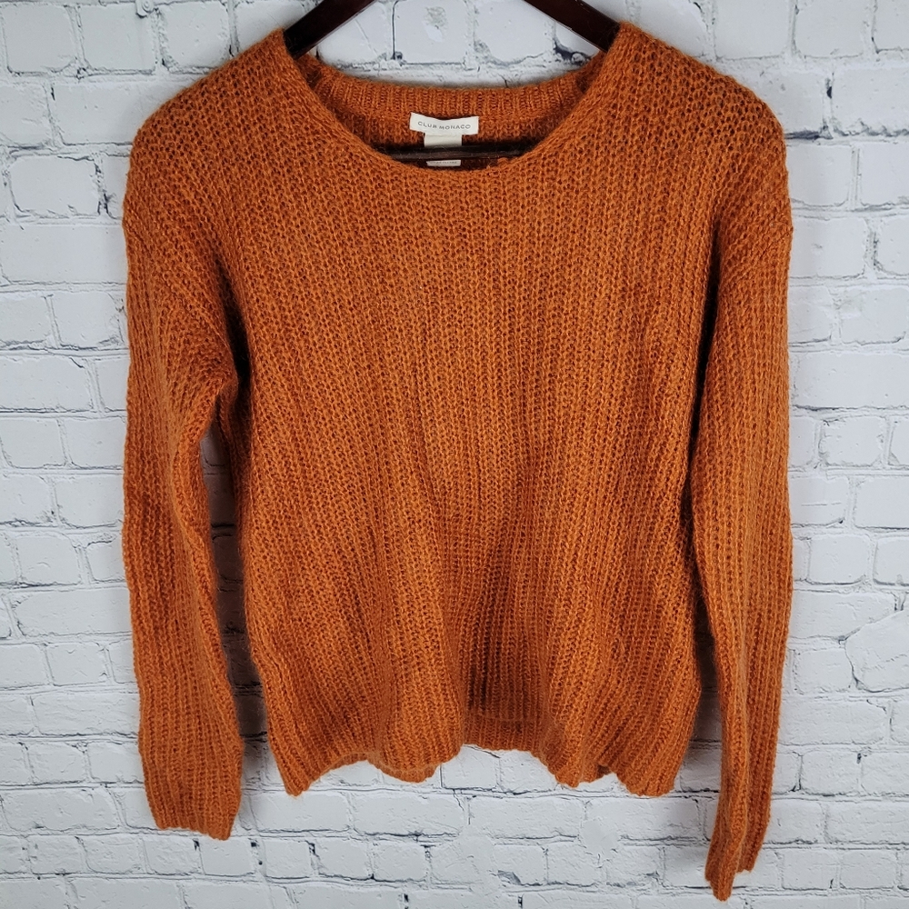 CLUB MONACO | knit mohair blend lightweight long sleeve sweater